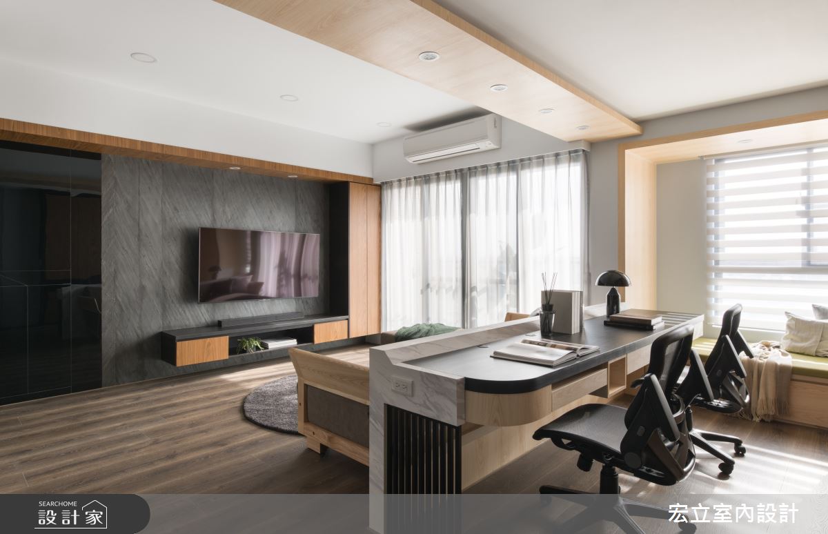22坪新成屋(5年以下)＿簡約風客廳書房案例圖片＿宏立室內設計＿宏立_05之6