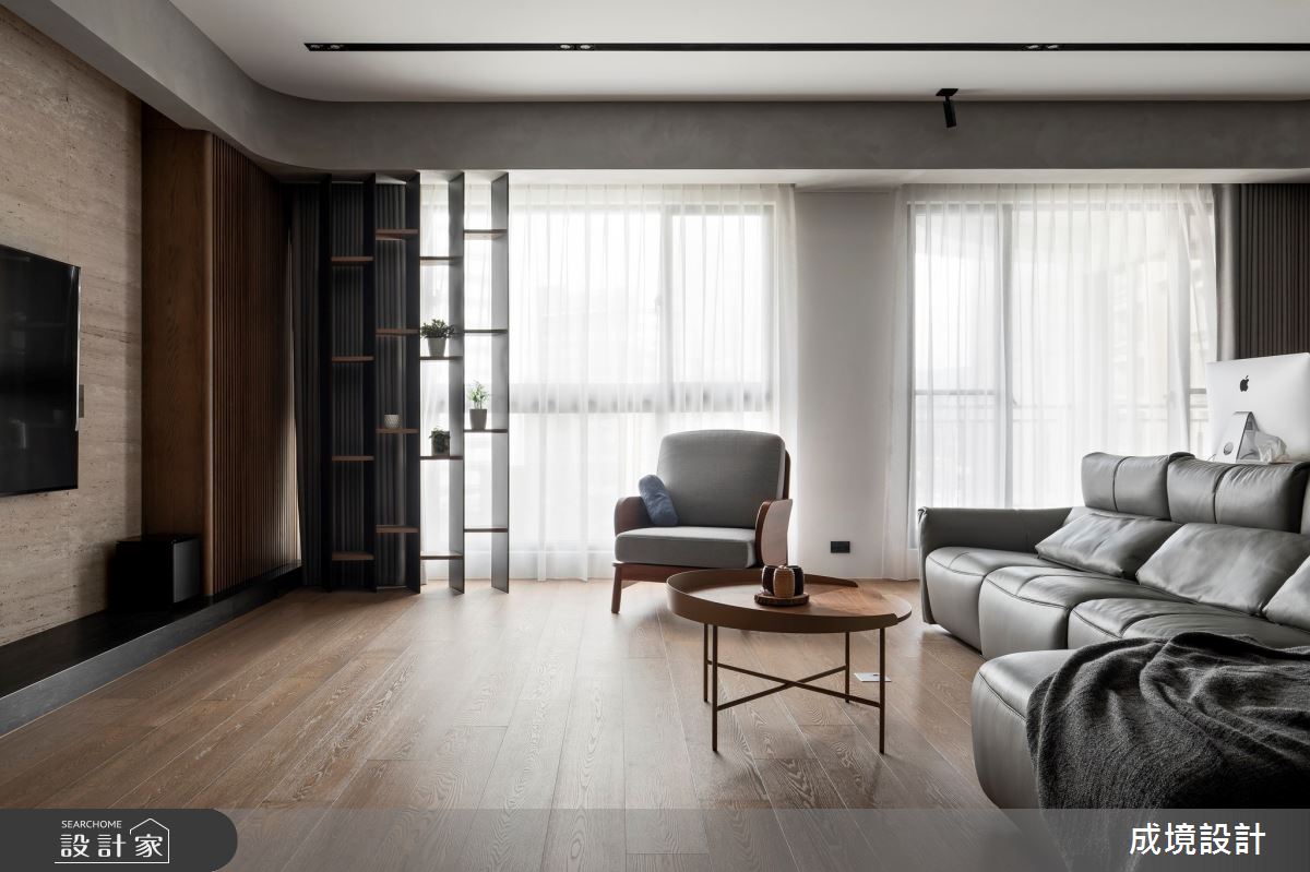 48坪新成屋(5年以下)＿現代風客廳案例圖片＿成境設計＿成境_木質香韻之1