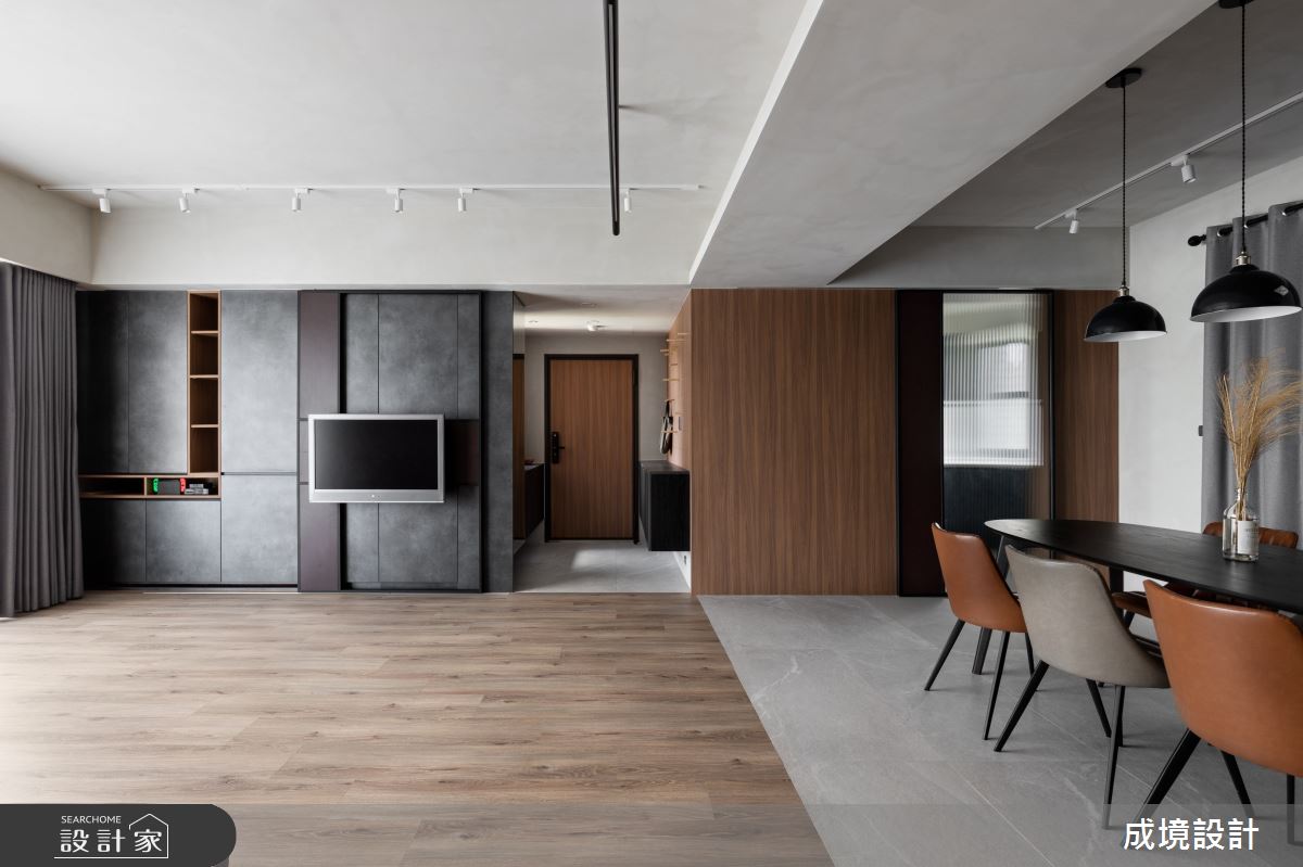 43坪老屋(31~40年)＿工業風玄關客廳餐廳案例圖片＿成境設計＿成境_漫步泰晤士河畔之4