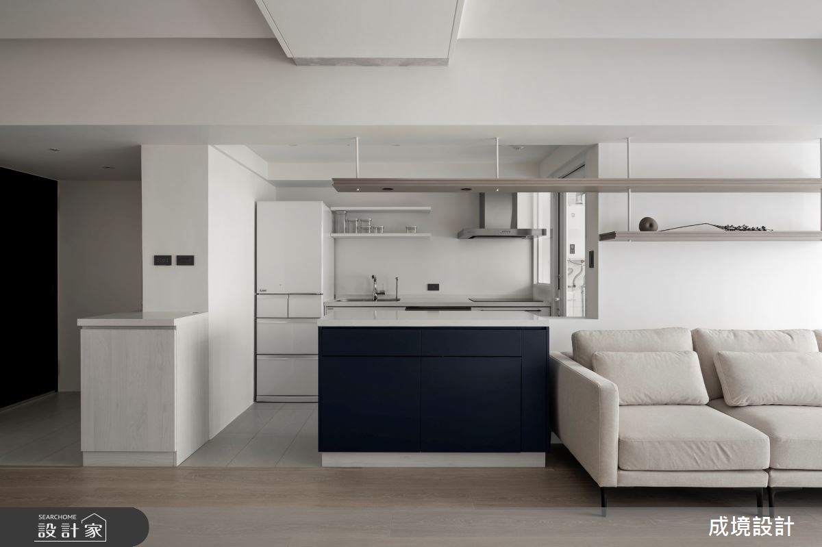 22坪老屋(31~40年)＿北歐風玄關客廳廚房中島案例圖片＿成境設計＿成境_靄靄之2