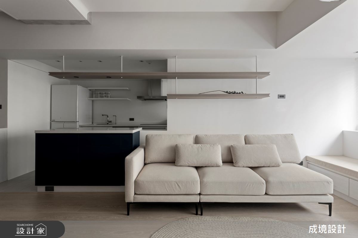 22坪老屋(31~40年)＿北歐風客廳廚房臥榻案例圖片＿成境設計＿成境_靄靄之3