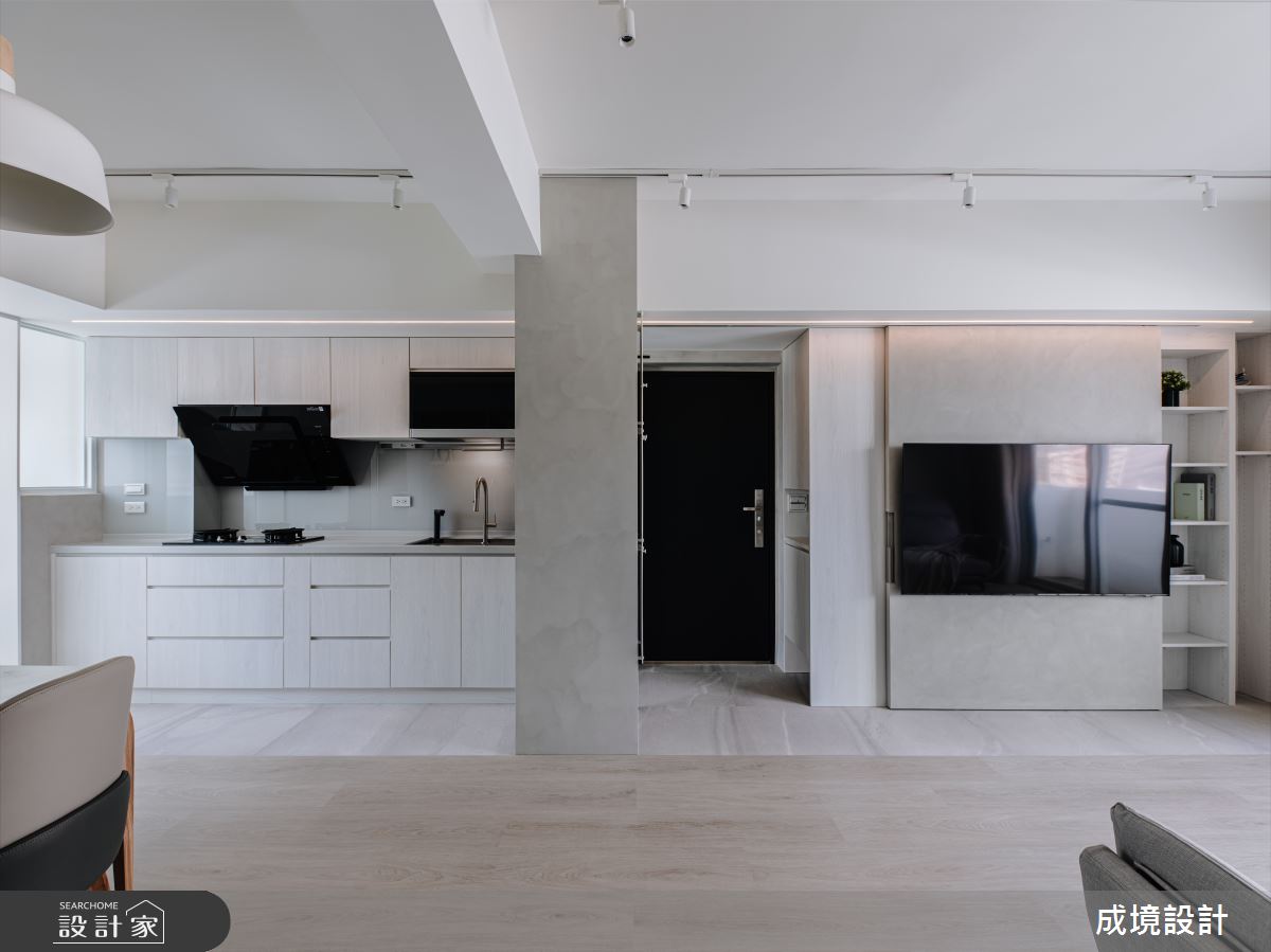 21坪老屋(31~40年)＿北歐風玄關客廳廚房案例圖片＿成境設計＿成境_伯爵奶油之4
