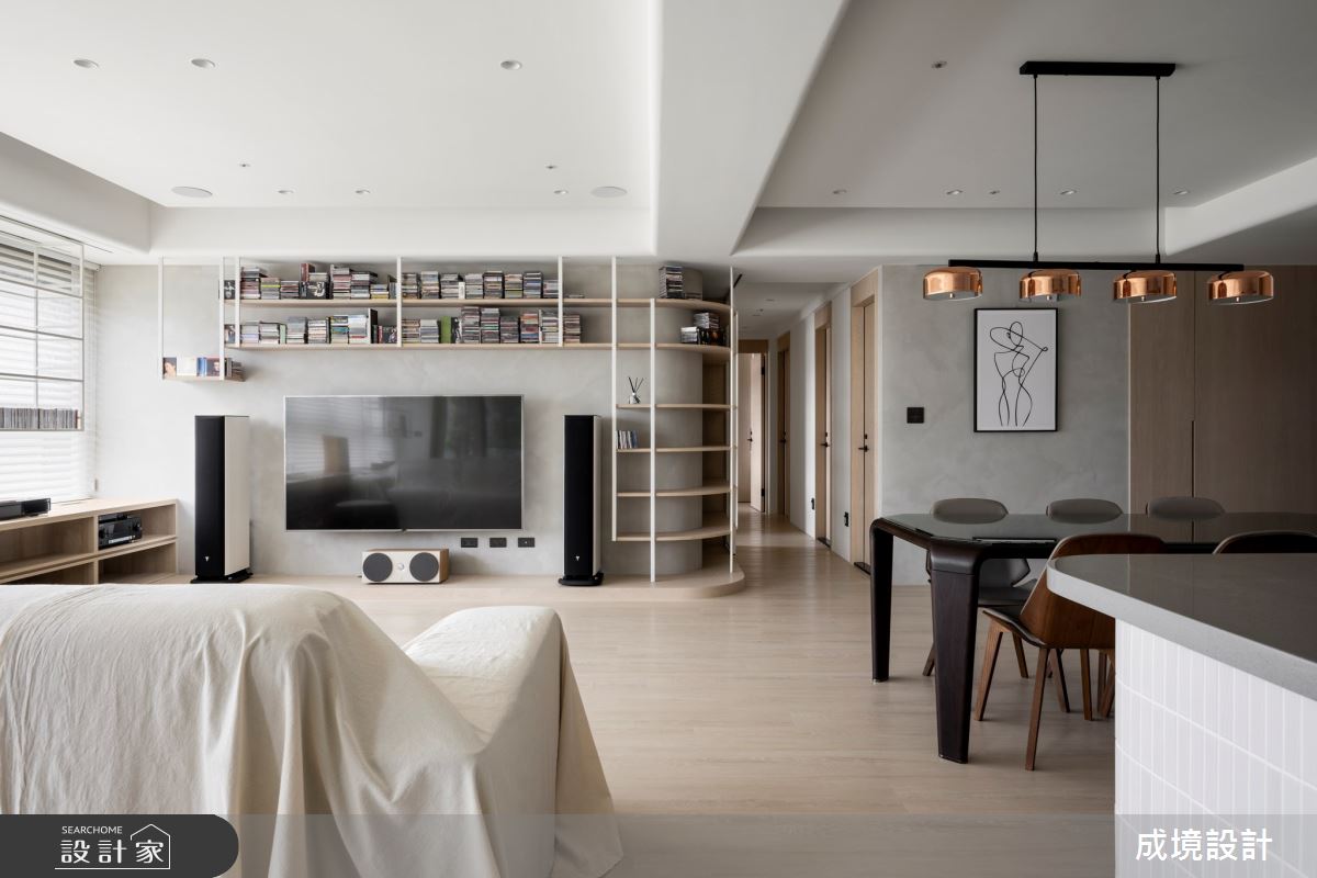 48坪毛胚屋＿北歐風客廳餐廳中島案例圖片＿成境設計＿成境_以愛為名之2