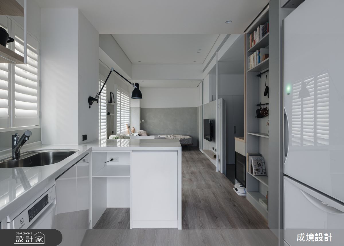 中古屋(5~15年)＿美式風客廳餐廳廚房吧檯臥室中島案例圖片＿成境設計＿成境_Single Shot Latte之13