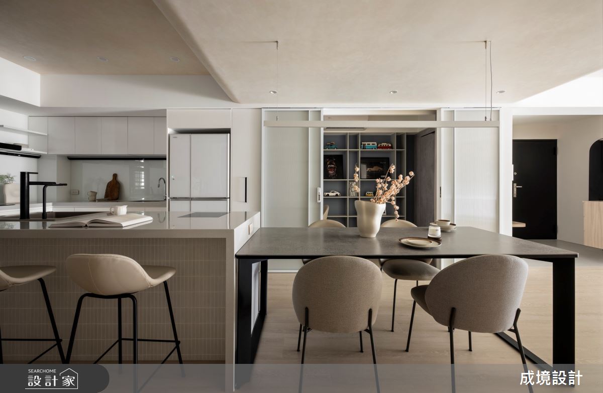 33坪老屋(50年以上)＿北歐風餐廳廚房中島案例圖片＿成境設計＿成境_浮光譜詩之11