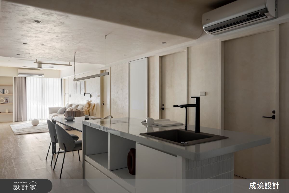 33坪老屋(50年以上)＿北歐風客廳餐廳中島案例圖片＿成境設計＿成境_浮光譜詩之13