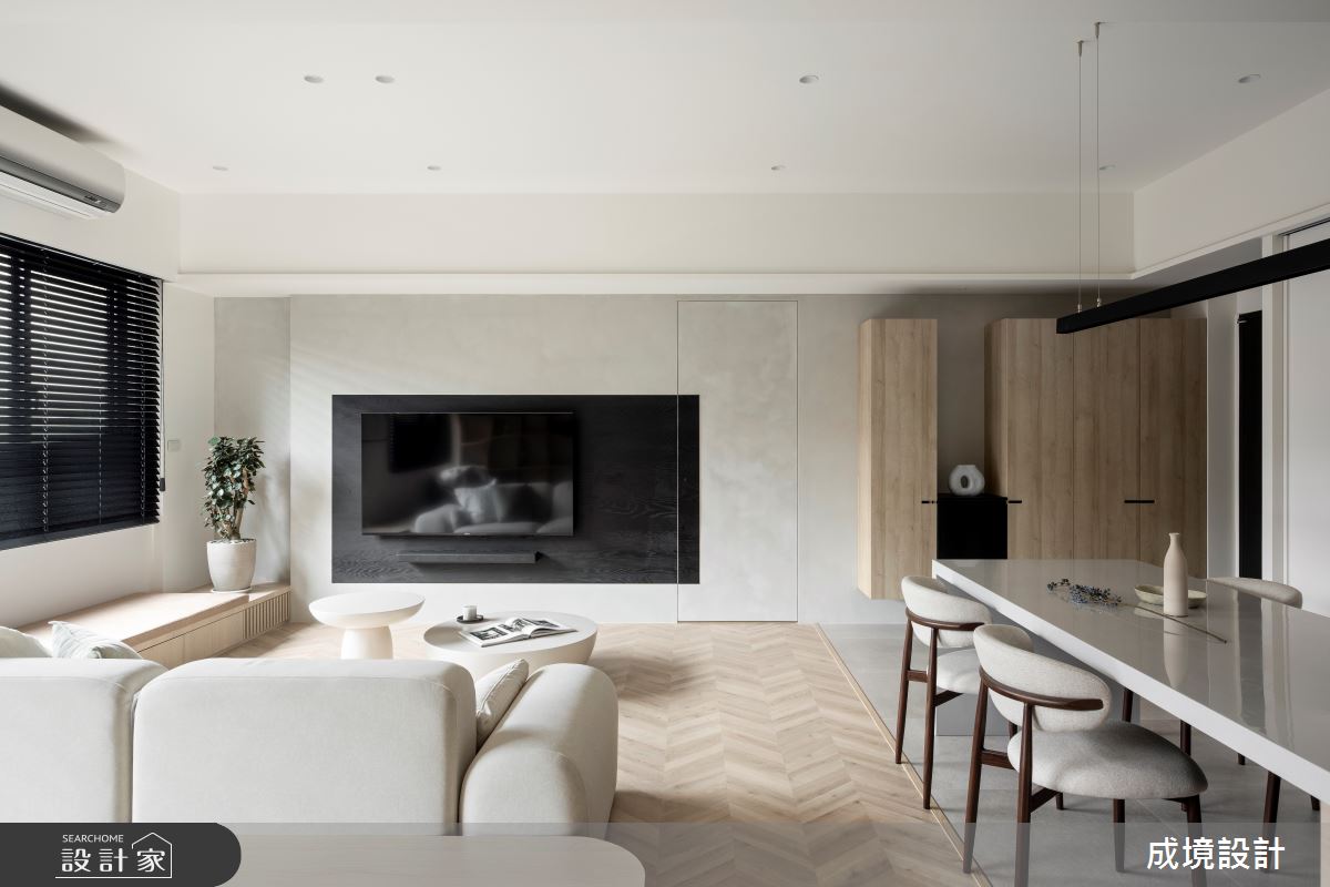 27坪新古屋(10年以下)＿北歐風客廳餐廳臥榻案例圖片＿成境設計＿成境_和光散步之1