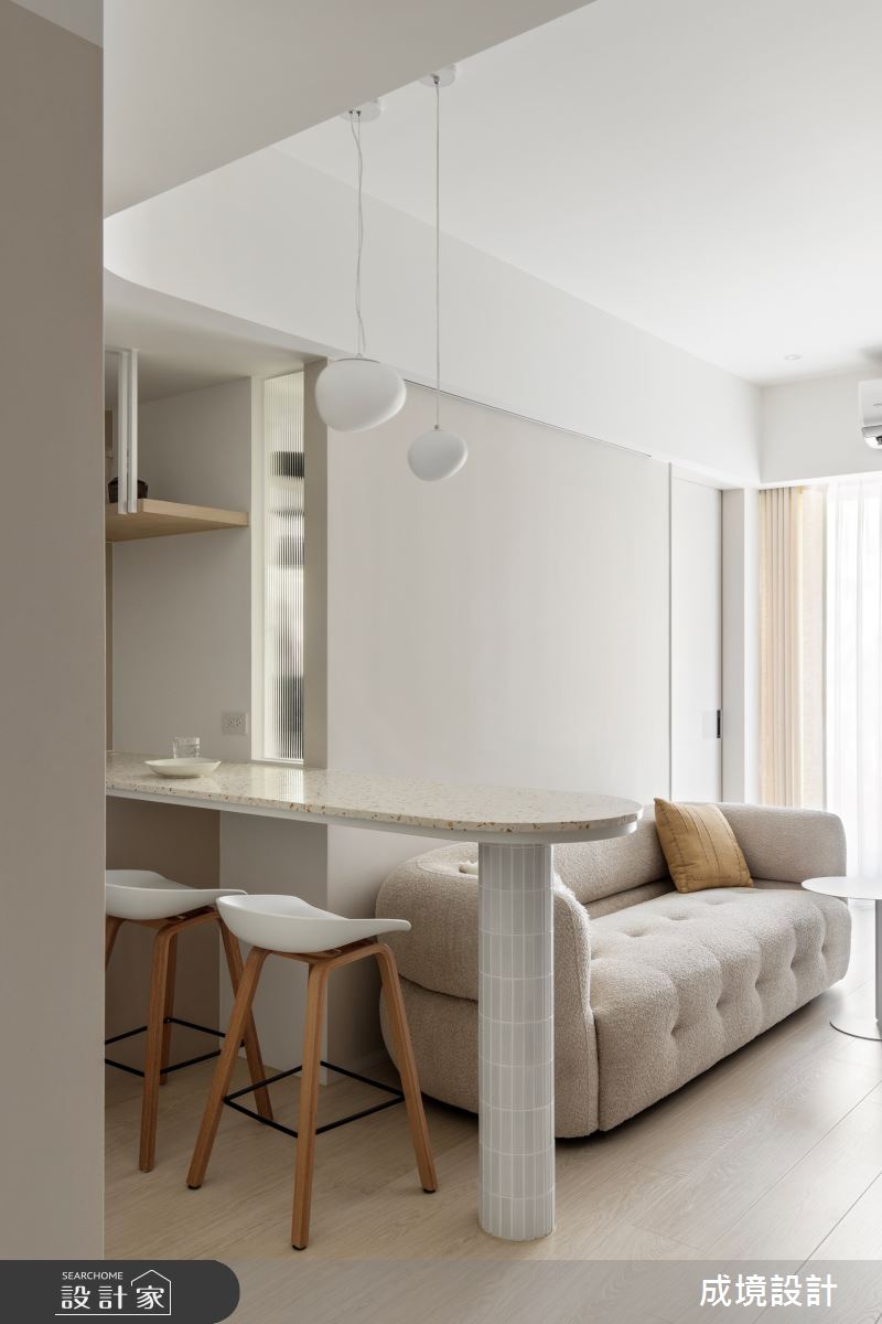 15坪新成屋(5年以下)＿北歐風客廳餐廳吧檯案例圖片＿成境設計＿成境_恬恬之6