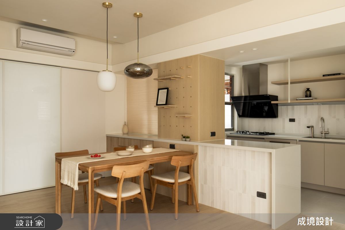 28坪老屋(31~40年)＿北歐風餐廳廚房中島案例圖片＿成境設計＿成境_留光之10