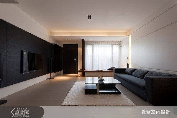 70坪新成屋(5年以下)＿現代風客廳案例圖片＿逸喬室內設計＿逸喬_經典黑白 The classic之6