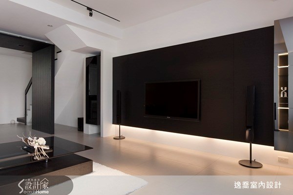 70坪新成屋(5年以下)＿現代風客廳案例圖片＿逸喬室內設計＿逸喬_經典黑白 The classic之3