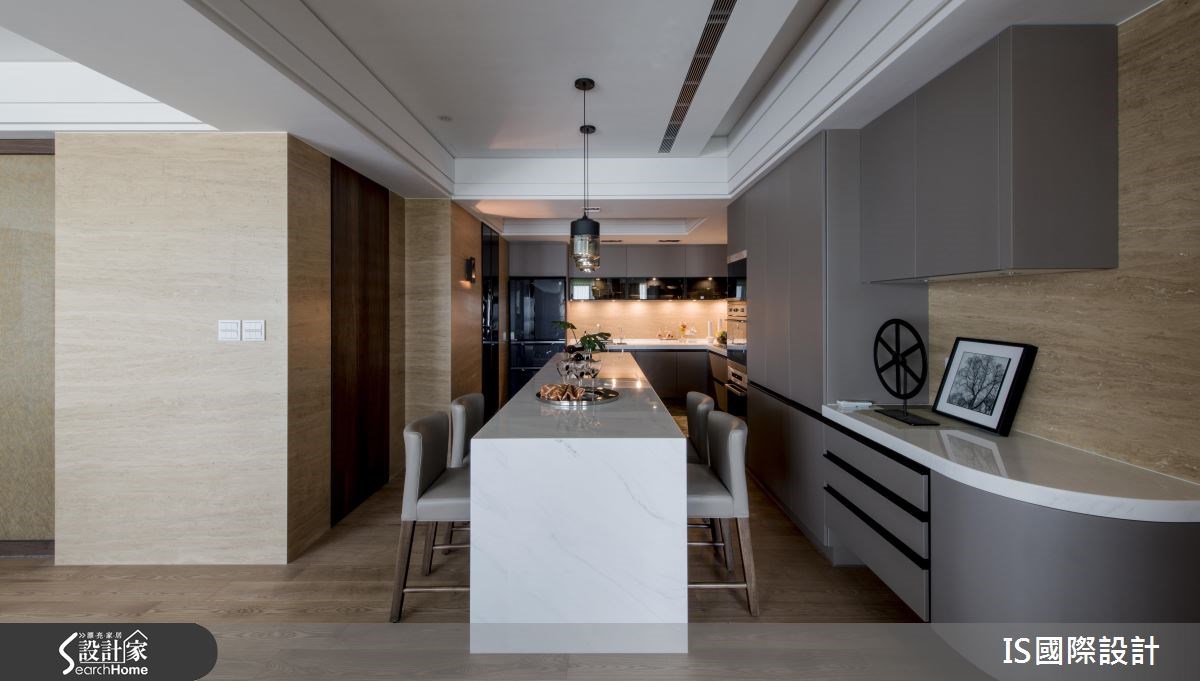 100坪新成屋(5年以下)＿奢華風廚房吧檯案例圖片＿IS國際設計＿IS_108之46