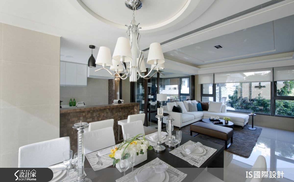 30坪新成屋(5年以下)＿混搭風客廳餐廳廚房吧檯書房案例圖片＿IS國際設計＿IS_110之17