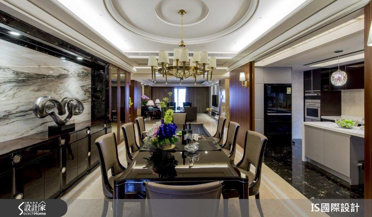 68坪新成屋(5年以下)＿奢華風客廳餐廳吧檯案例圖片＿IS國際設計＿IS_113之24