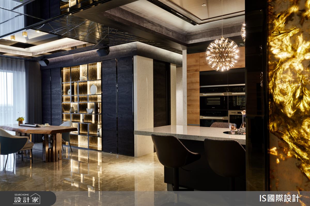 毛胚屋＿奢華風餐廳吧檯書房中島案例圖片＿IS國際設計＿IS_151之23