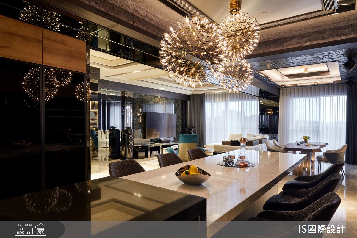 毛胚屋＿奢華風客廳餐廳吧檯書房中島案例圖片＿IS國際設計＿IS_151之24