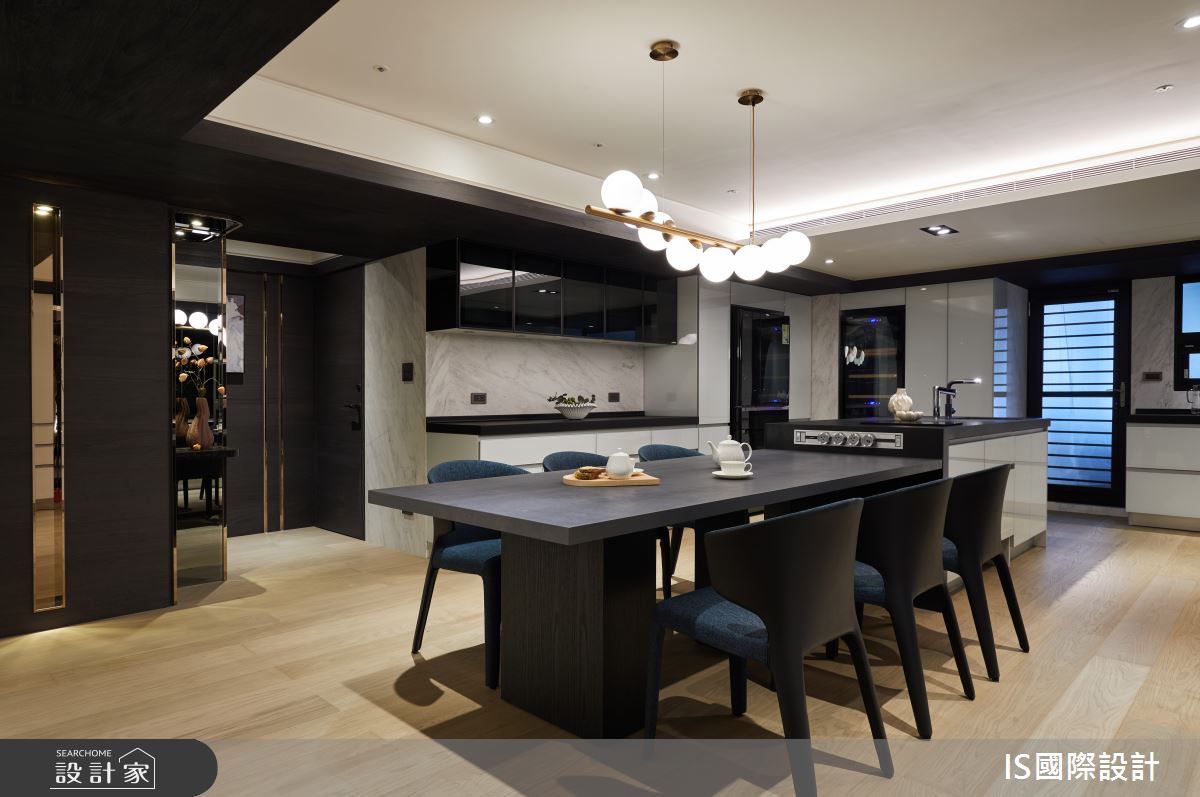 老屋(41~50年)＿現代風餐廳廚房中島案例圖片＿IS國際設計＿IS_155之19