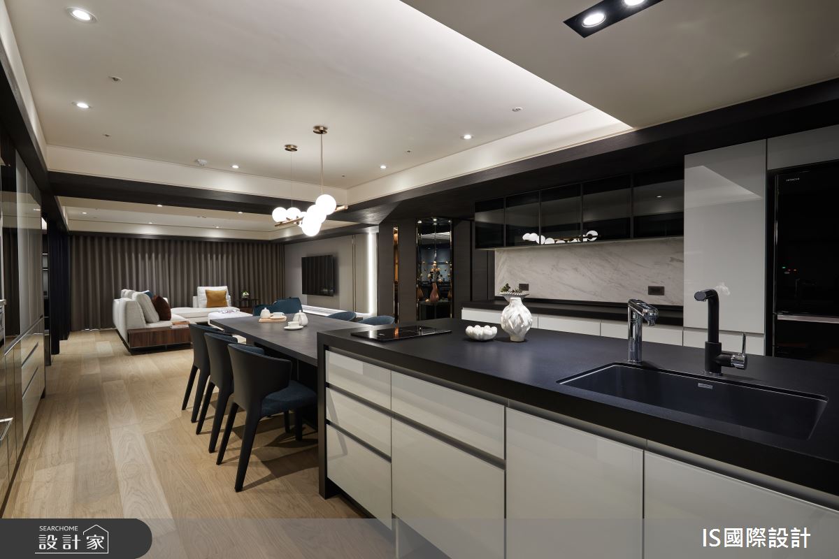 老屋(41~50年)＿現代風餐廳廚房中島案例圖片＿IS國際設計＿IS_155之21