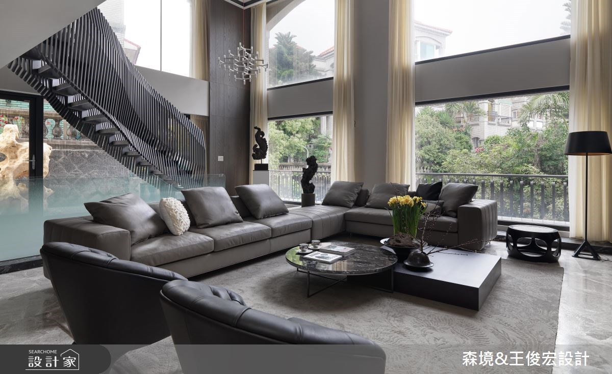 180坪新成屋(5年以下)＿混搭風客廳樓梯案例圖片＿森境設計＿王俊宏_74之12