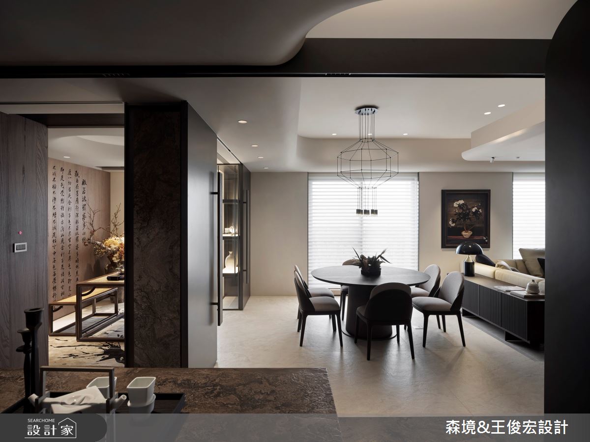 60坪新成屋(5年以下)＿現代風客廳餐廳中島案例圖片＿森境設計＿王俊宏_95之21