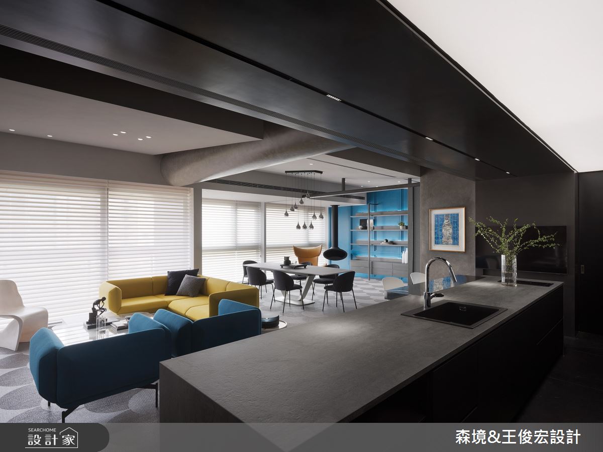 61坪新成屋(5年以下)＿現代風客廳餐廳中島案例圖片＿森境設計＿王俊宏_90之6