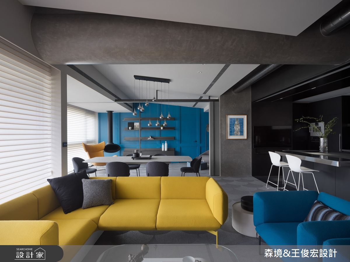 61坪新成屋(5年以下)＿現代風客廳餐廳中島案例圖片＿森境設計＿王俊宏_90之8
