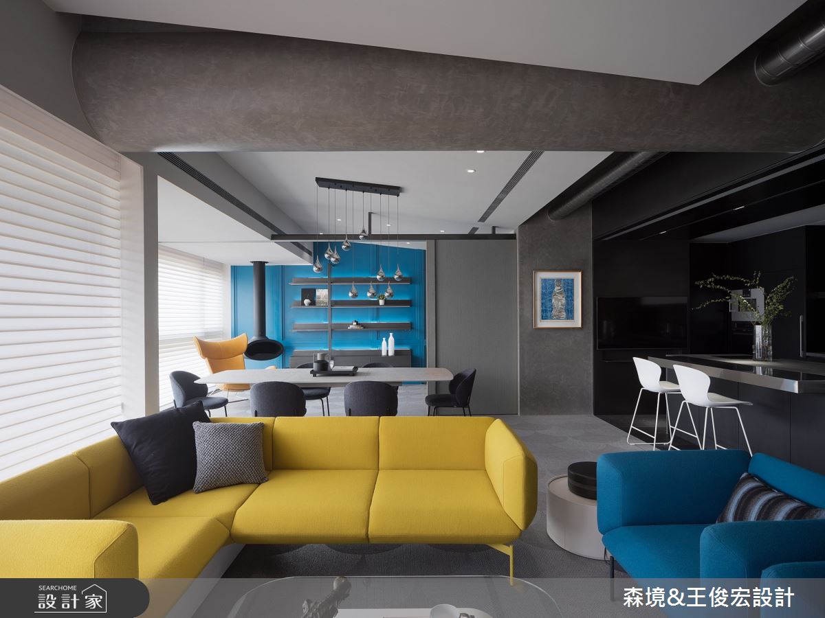 61坪新成屋(5年以下)＿現代風客廳餐廳中島案例圖片＿森境設計＿王俊宏_90之9
