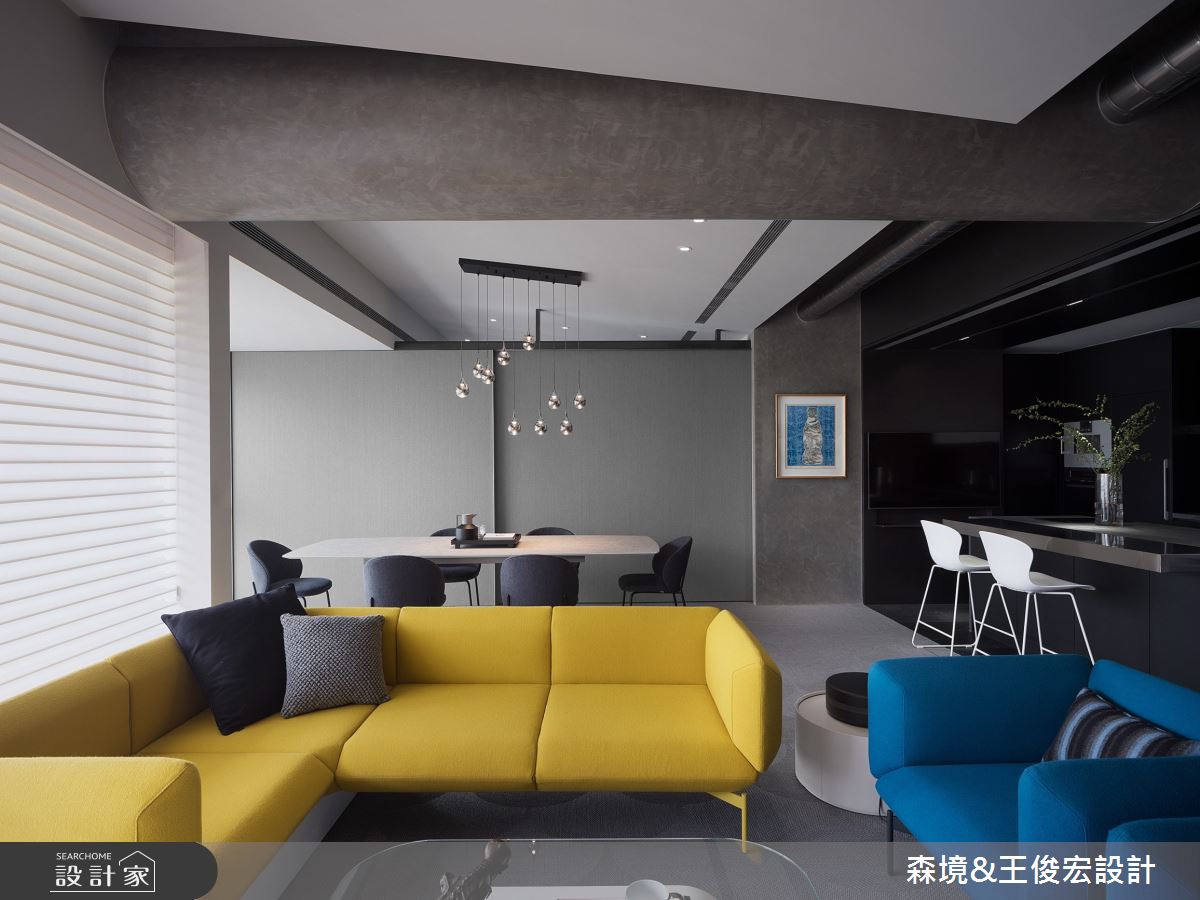 61坪新成屋(5年以下)＿現代風客廳餐廳中島案例圖片＿森境設計＿王俊宏_90之10