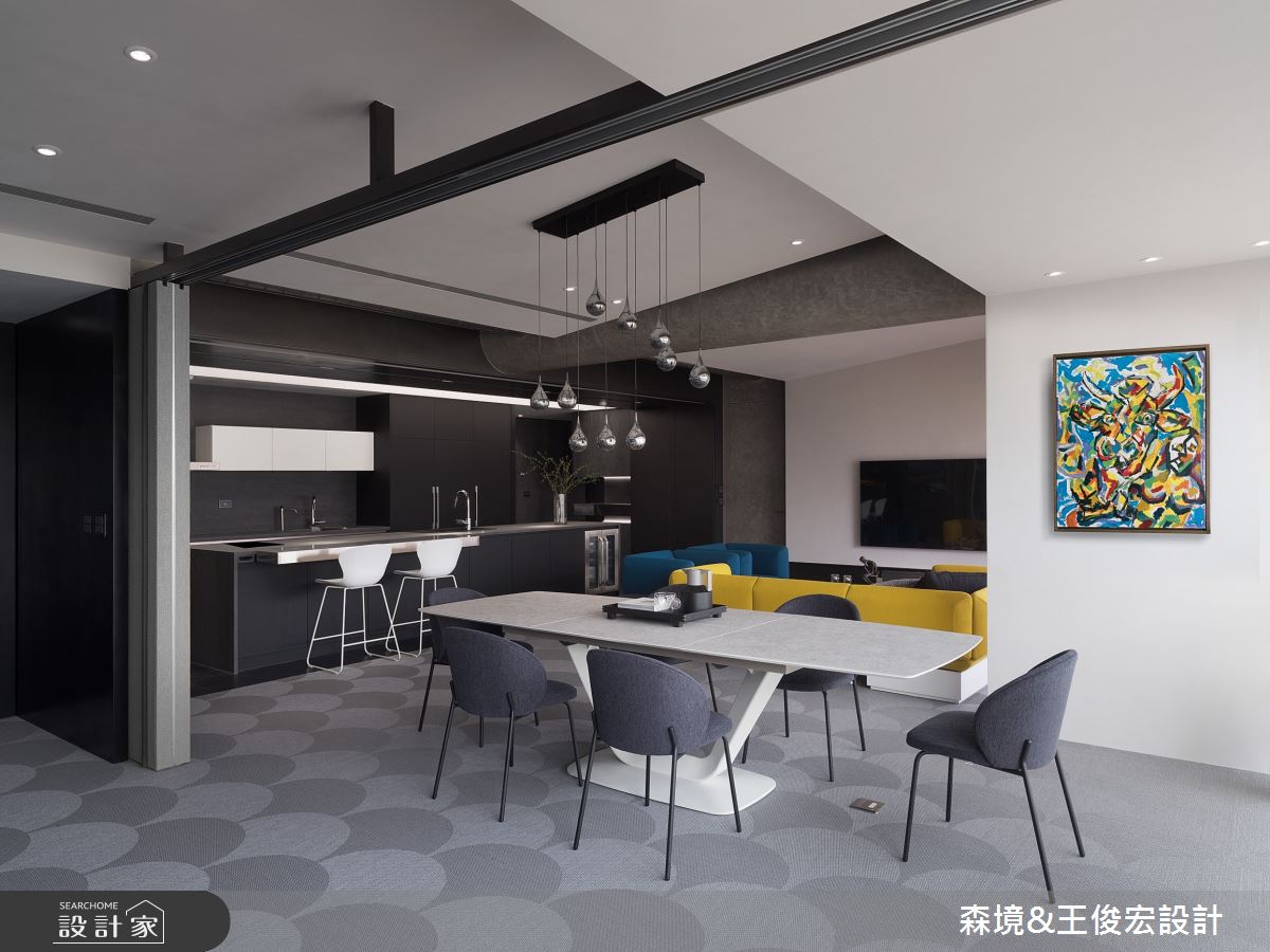 61坪新成屋(5年以下)＿現代風客廳廚房吧檯中島案例圖片＿森境設計＿王俊宏_90之19