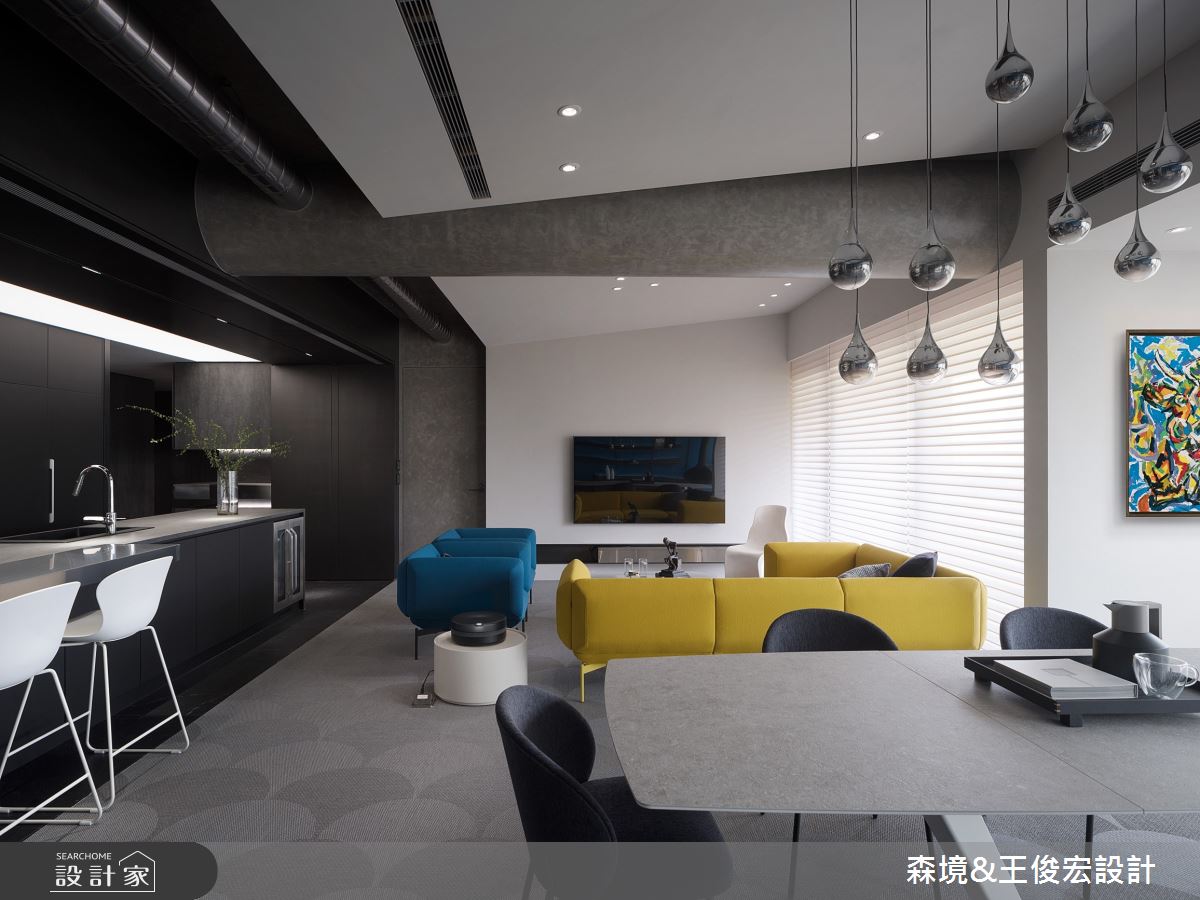 61坪新成屋(5年以下)＿現代風客廳餐廳吧檯中島案例圖片＿森境設計＿王俊宏_90之20