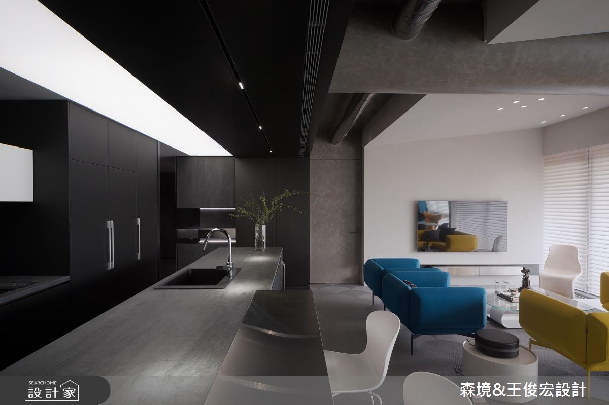 61坪新成屋(5年以下)＿現代風客廳廚房吧檯中島案例圖片＿森境設計＿王俊宏_90之23