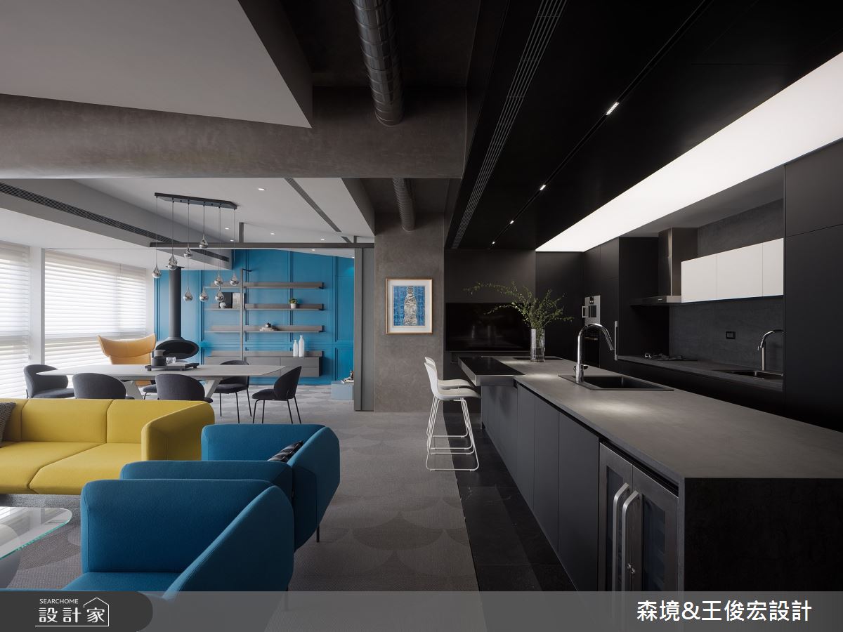 61坪新成屋(5年以下)＿現代風客廳餐廳廚房吧檯中島案例圖片＿森境設計＿王俊宏_90之7