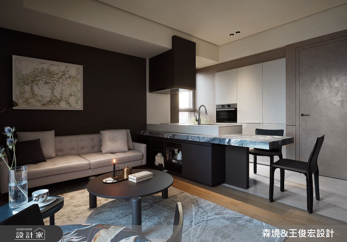 17坪新成屋(5年以下)＿現代風客廳餐廳廚房中島案例圖片＿森境設計＿王俊宏_93之5