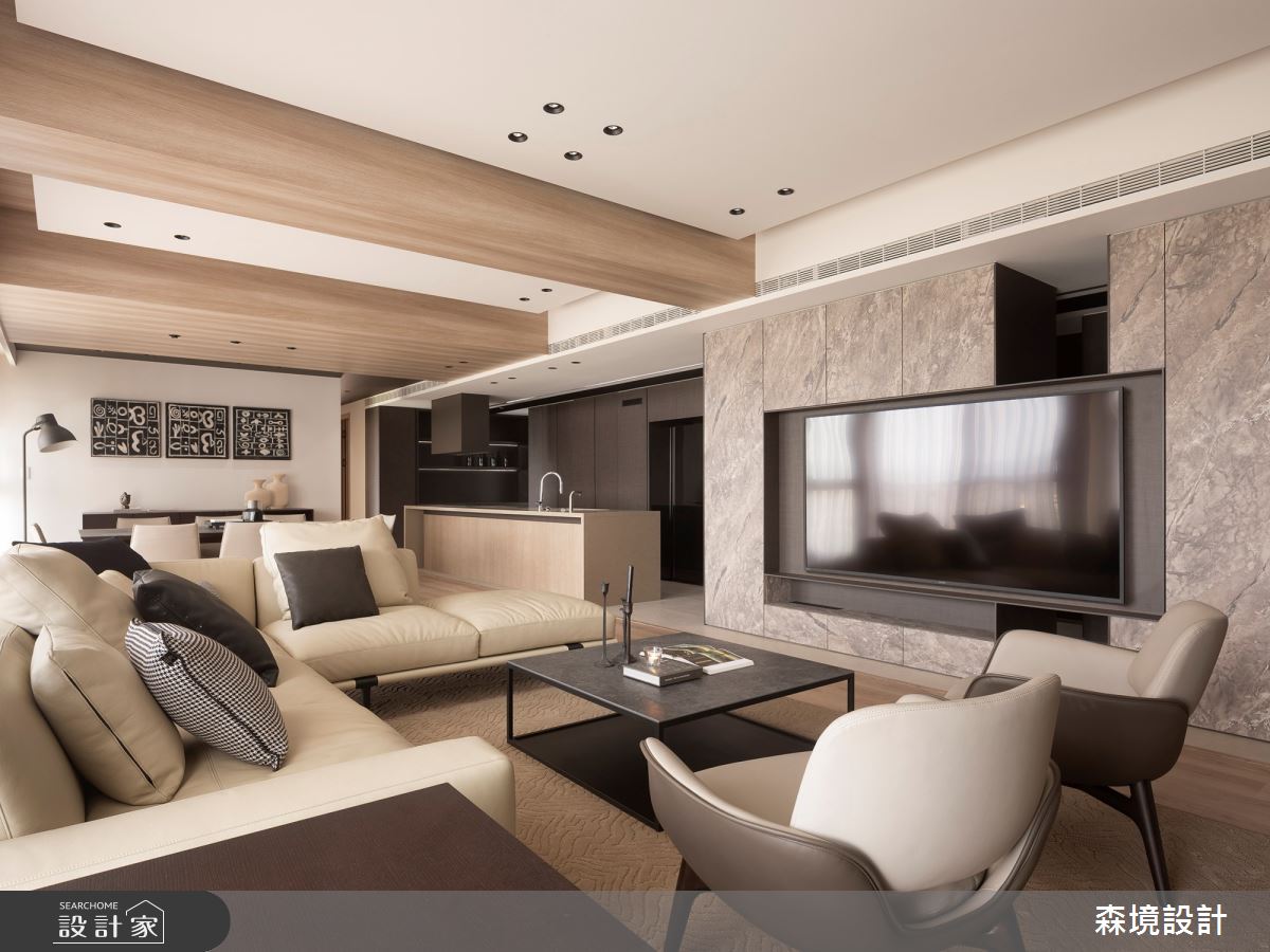 80坪新成屋(5年以下)＿現代風客廳廚房中島案例圖片＿森境設計＿王俊宏_103之3