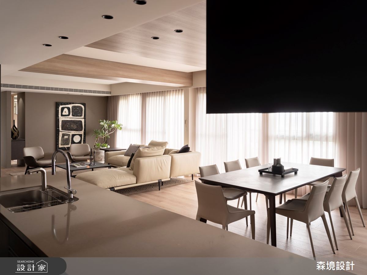 80坪新成屋(5年以下)＿現代風客廳餐廳中島案例圖片＿森境設計＿王俊宏_103之12