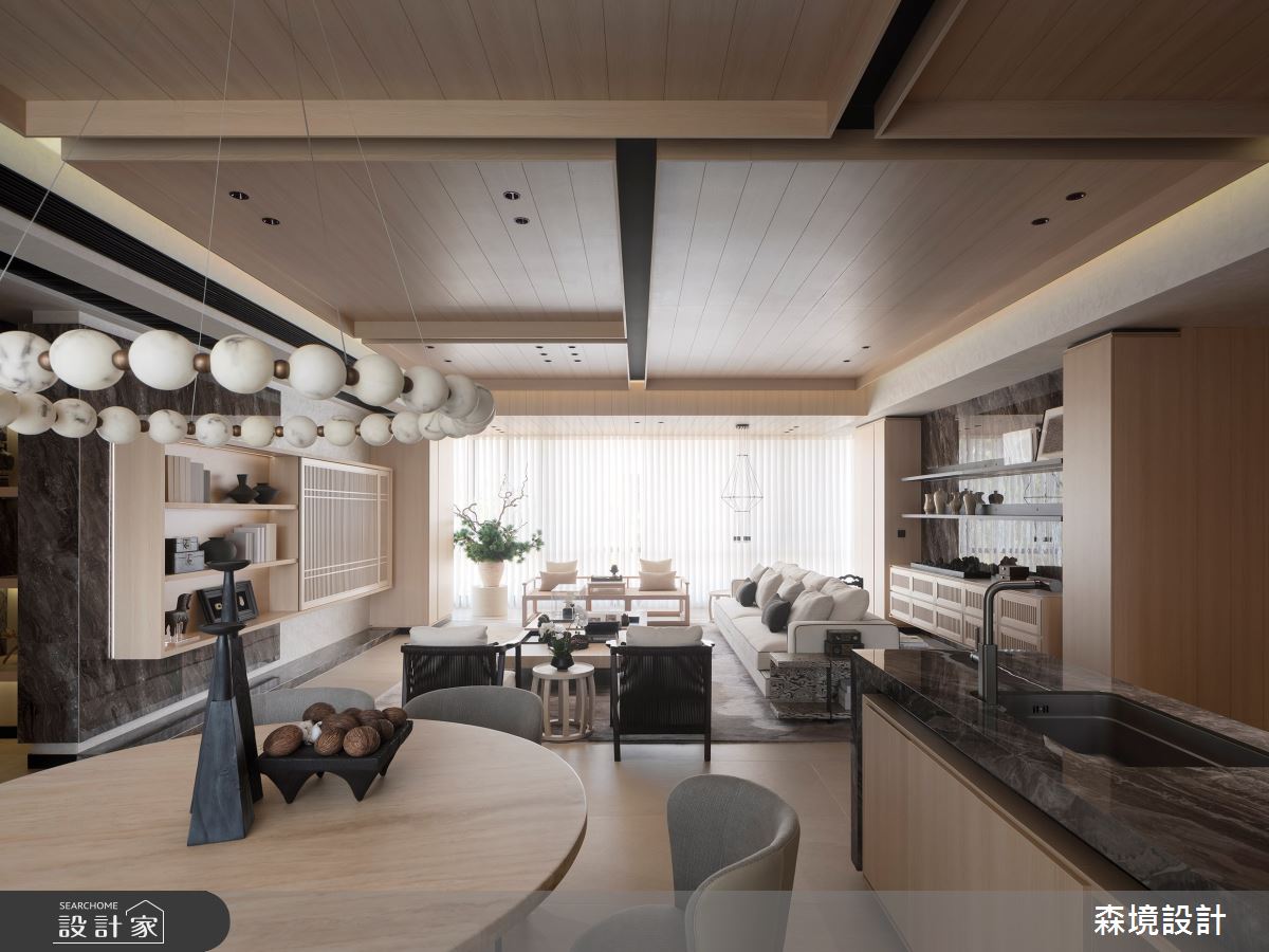 63坪新成屋(5年以下)＿現代風客廳餐廳中島案例圖片＿森境設計＿王俊宏_106之14