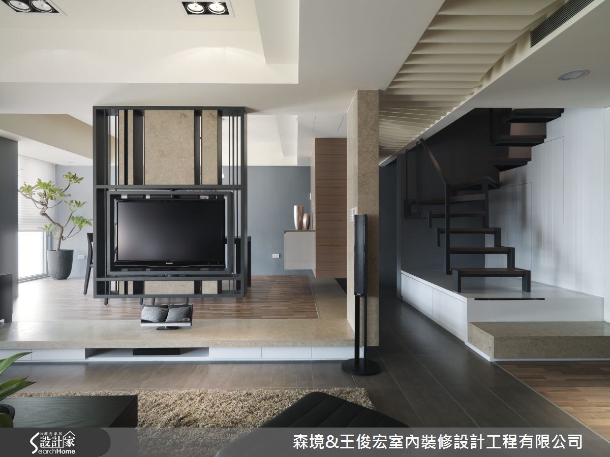 60坪新成屋(5年以下)＿現代風客廳樓梯案例圖片＿森境設計＿王俊宏_16之2