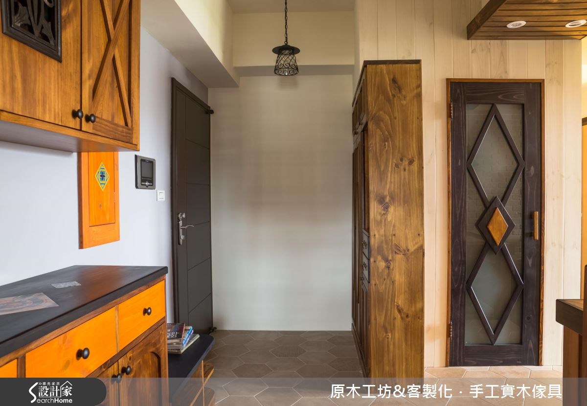 26坪新成屋(5年以下)＿鄉村風玄關案例圖片＿原木工坊&客製化．手工實木傢具＿原木工坊_17之2