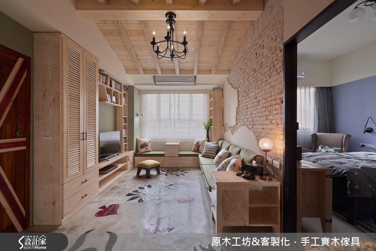 28坪老屋(16~30年)＿鄉村風客廳臥室案例圖片＿原木工坊&客製化．手工實木傢具＿原木工坊_18之8