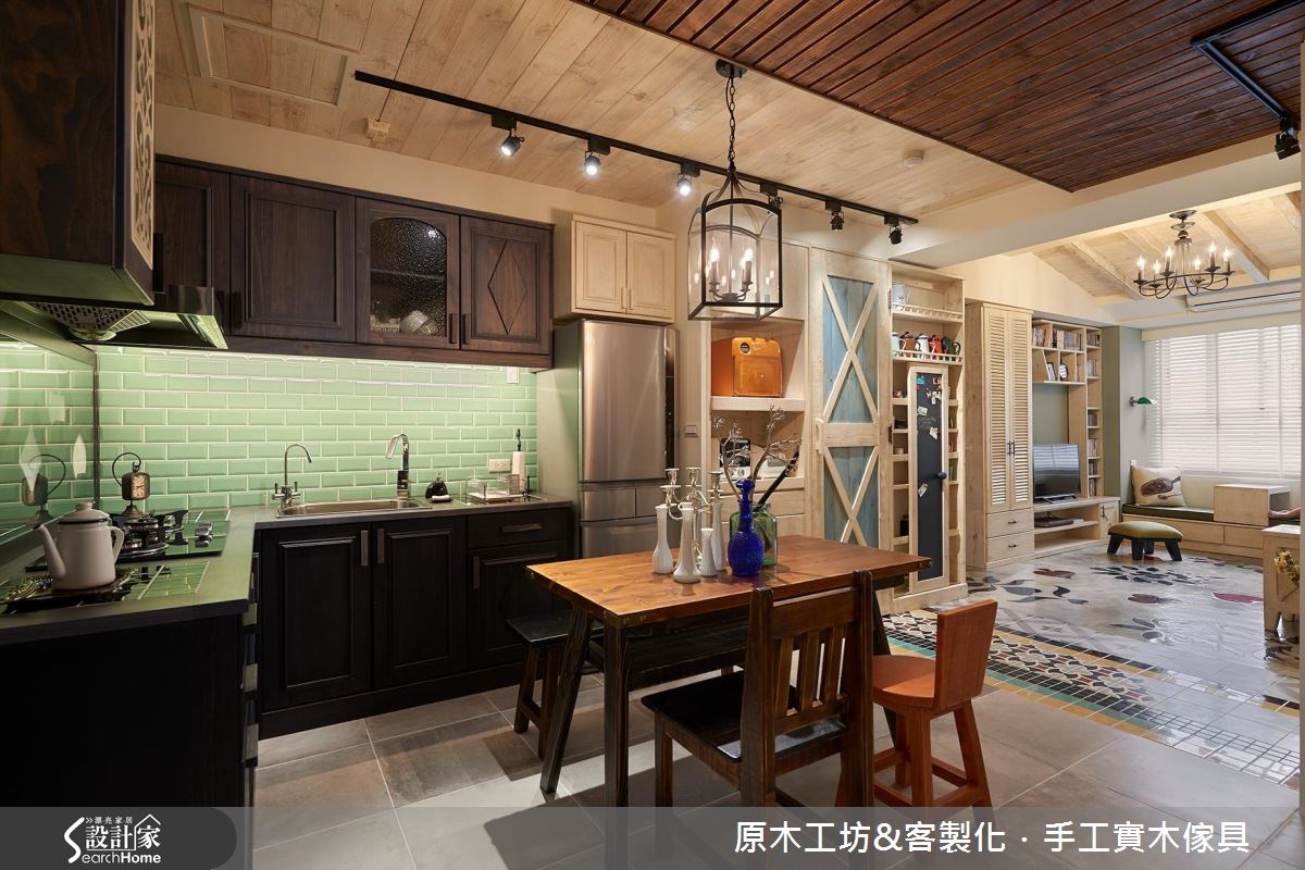 28坪老屋(16~30年)＿鄉村風客廳餐廳廚房案例圖片＿原木工坊&客製化．手工實木傢具＿原木工坊_18之14