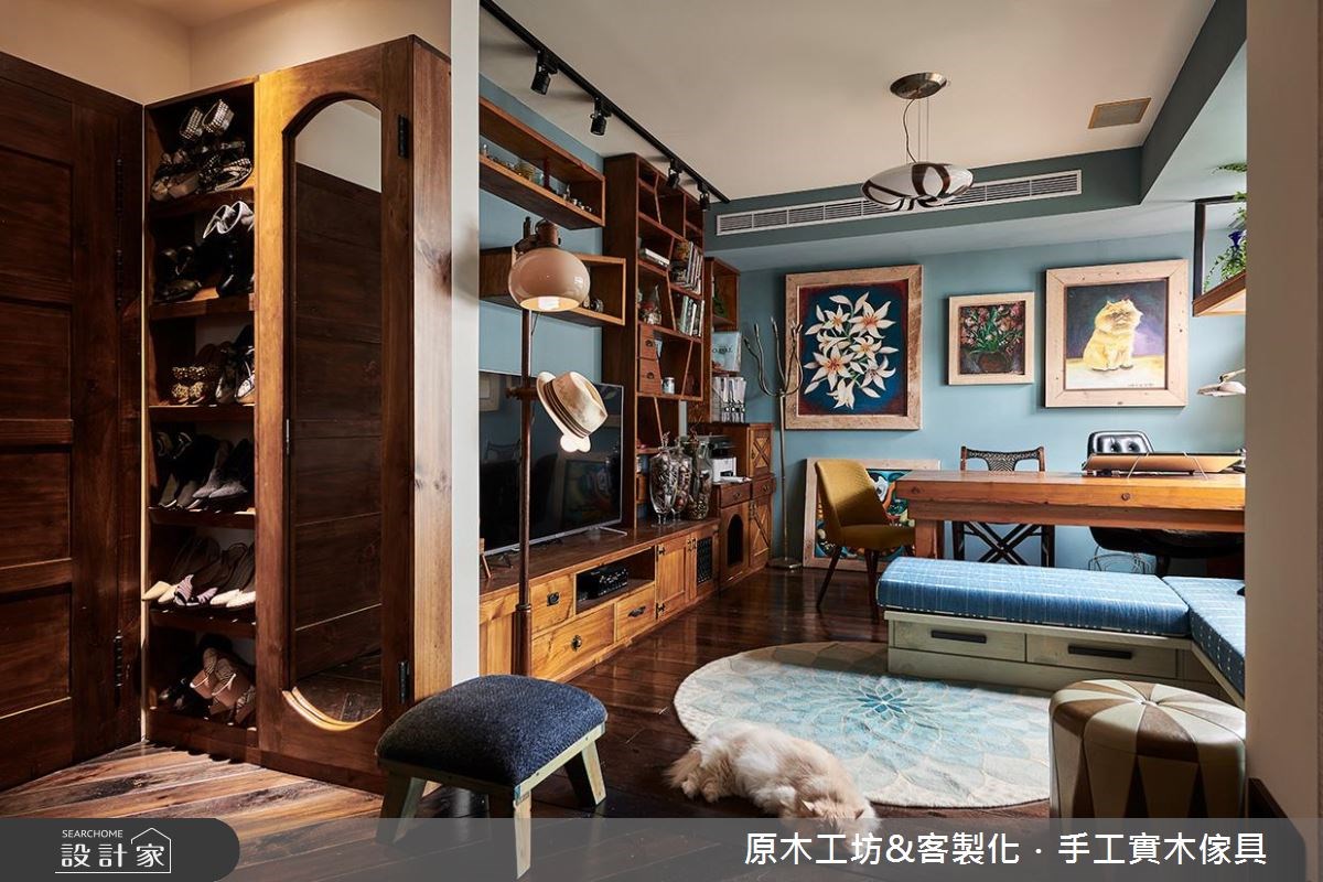 45坪老屋(16~30年)＿鄉村風玄關客廳案例圖片＿原木工坊&客製化．手工實木傢具＿原木工坊_23之1