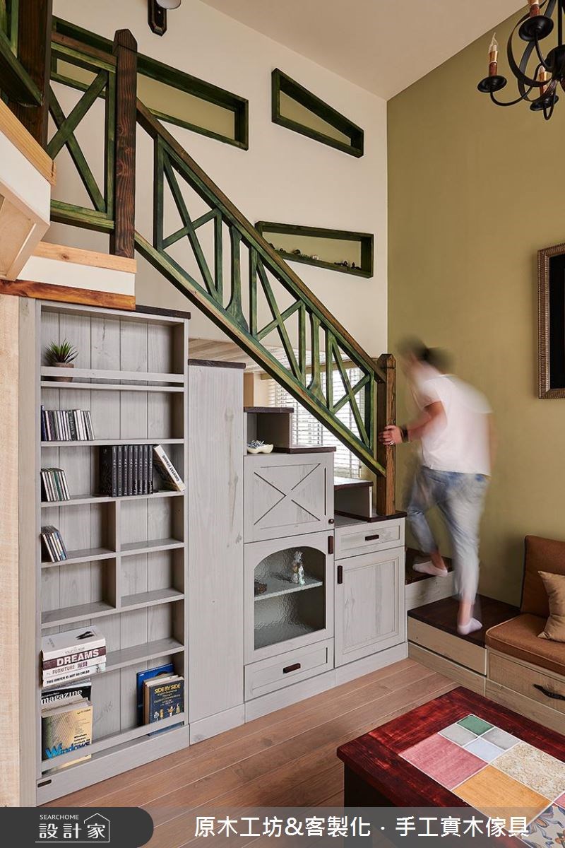 19坪老屋(16~30年)＿鄉村風客廳樓梯案例圖片＿原木工坊&客製化．手工實木傢具＿原木工坊_24之9