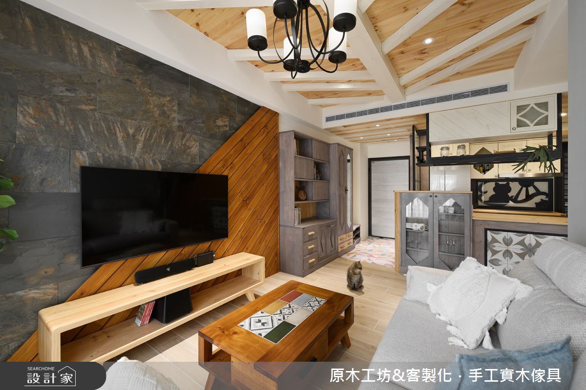 30坪新成屋(5年以下)＿混搭風客廳廚房中島案例圖片＿原木工坊&客製化．手工實木傢具＿原木工坊_32之12