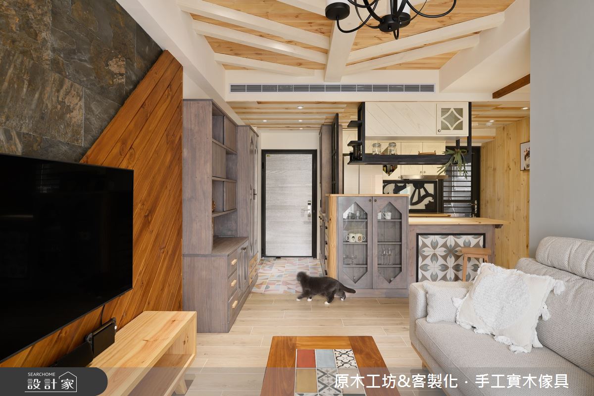 30坪新成屋(5年以下)＿混搭風客廳廚房中島案例圖片＿原木工坊&客製化．手工實木傢具＿原木工坊_32之13