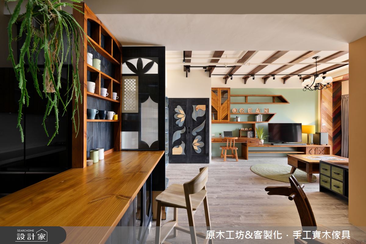 35坪新成屋(5年以下)＿混搭風客廳餐廳吧檯案例圖片＿原木工坊&客製化．手工實木傢具＿原木工坊_33之15