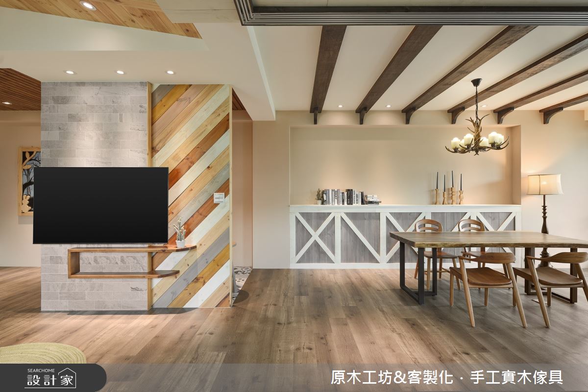 45坪新成屋(5年以下)＿鄉村風客廳餐廳案例圖片＿原木工坊&客製化．手工實木傢具＿原木工坊_34之12