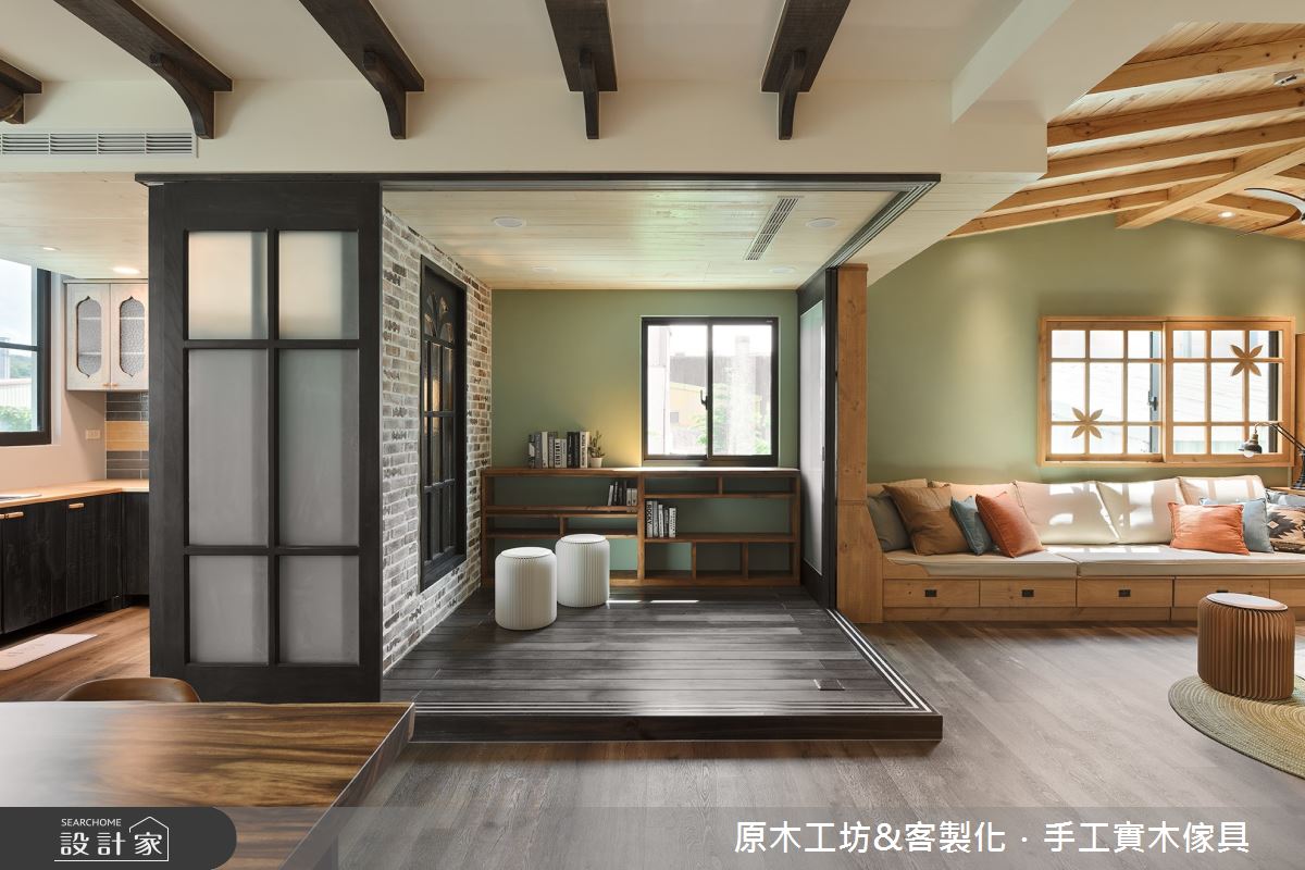 45坪新成屋(5年以下)＿鄉村風客廳和室多功能室案例圖片＿原木工坊&客製化．手工實木傢具＿原木工坊_34之14
