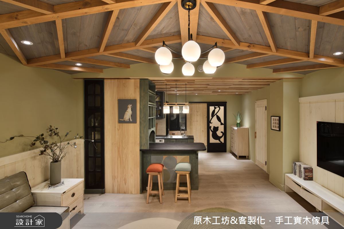 35坪老屋(41~50年)＿混搭風客廳餐廳廚房中島案例圖片＿原木工坊&客製化．手工實木傢具＿原木工坊_35之8