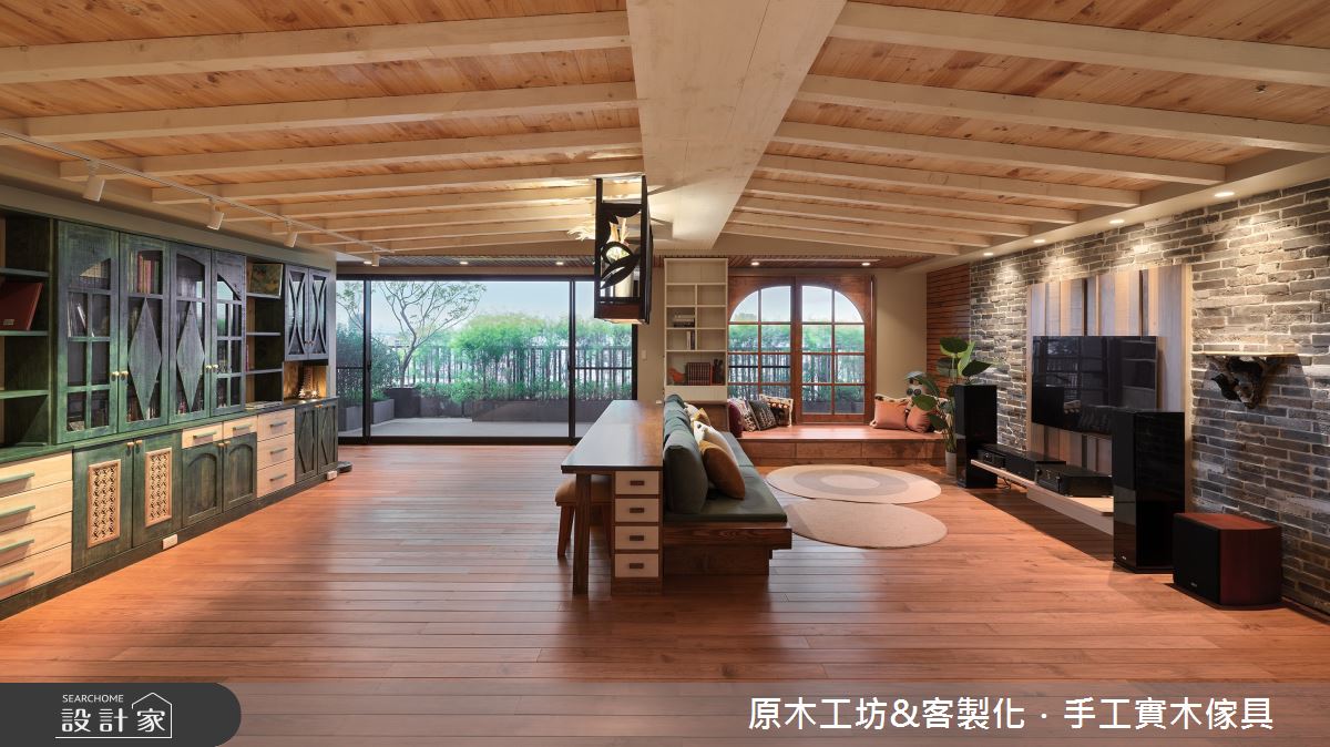 60坪毛胚屋＿混搭風客廳臥榻案例圖片＿原木工坊&客製化．手工實木傢具＿原木工坊_36.城市中的魔法森林之3