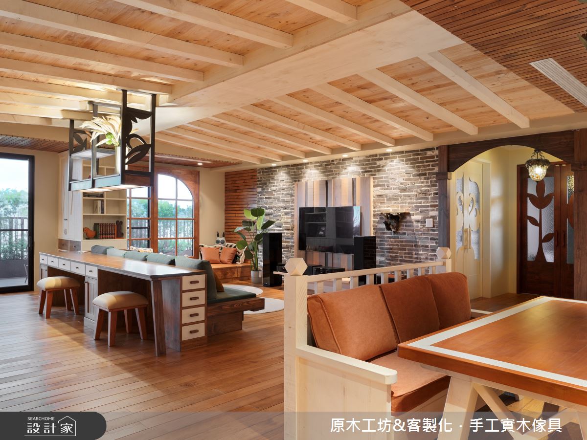 60坪毛胚屋＿混搭風客廳餐廳書房案例圖片＿原木工坊&客製化．手工實木傢具＿原木工坊_36.城市中的魔法森林之13